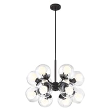 Meridian 12 Light 24-1/2" Wide Chandelier with Glass Shades