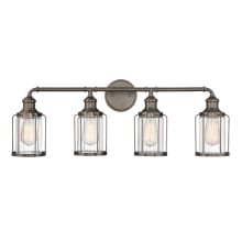 Anson 4 Light 32" Wide Bathroom Vanity Light with Glass Shades