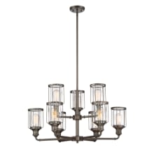 Anson 9 Light 31" Wide Chandelier with Glass Shades