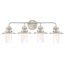 Dover 4 Light 29-3/4" Wide Bathroom Vanity Light with Seedy Glass Shades