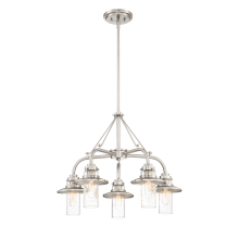 Dover 5 Light 26" Wide Chandelier with Seedy Glass Shades