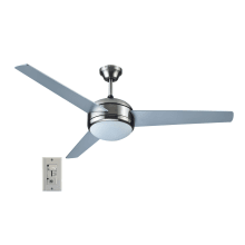 Treviento 53" 3 Blade LED Indoor Ceiling Fan with Wall Control
