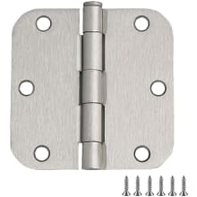 3-1/2" x 3-1/2" Plain Bearing 5/8" Radius Corner Mortise Hinge - Pack of Three Hinges