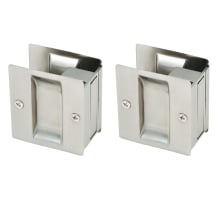 2-3/4 Inch x 2-1/2 Inch Brass Passage Pocket Door Lock - 2 Pack