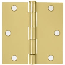 3-1/2" x 3-1/2" Butt Square Corner Surface Mount Door Hinge - Pack of 6