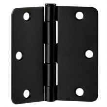 3-1/2" x 3-1/2" Butt 1/4" Radius Corner Surface Mount Door Hinge - Pack of 6