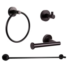 Kelton Piece Bathroom Package with 24.4" Towel Bar, Robe Hook, Towel Ring, Toilet Paper Holder