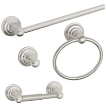 Calisto Bathroom Accessory Set with 24" Center to Center Towel Bar, Towel Ring, Toilet Paper Holder, and Robe Hook