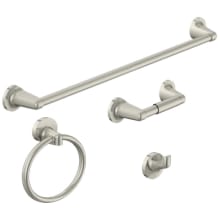 Alta Bay Bathroom Accessory Set with 24" Center to Center Towel Bar, Towel Ring, Toilet Paper Holder, and Robe Hook