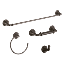 Eden Bathroom Accessory Set with 24" Center to Center Towel Bar, Towel Ring, Toilet Paper Holder, and Robe Hook