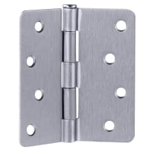 4" x 4" Butt 1/4" Radius Corner Surface Mount Door Hinge - Pack of 6