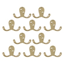 Double Robe Hook - 10 Pack