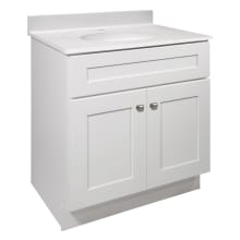 Brookings 31" Free Standing Single Basin Vanity Set with Cabinet and Cultured Marble Vanity Top - Single Faucet Hole