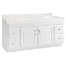 Concord 61" Free Standing Double Basin Vanity Set with Cabinet and Cultured Marble Vanity Top