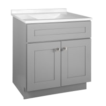 Brookings 31" Free Standing Single Basin Vanity Set with Cabinet and Cultured Marble Vanity Top