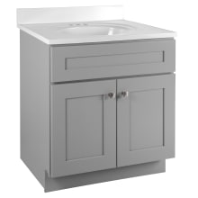 Brookings 31" Free Standing Single Basin Vanity Set with Cabinet and Cultured Marble Vanity Top - 4" Faucet Centers