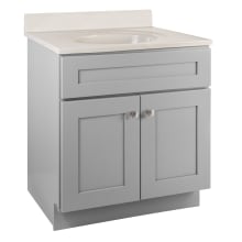 Brookings 31" Free Standing Single Basin Vanity Set with Cabinet and Cultured Marble Vanity Top - 4" Faucet Centers