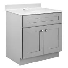 Brookings 31" Free Standing Single Basin Vanity Set with Cabinet and Cultured Marble Vanity Top