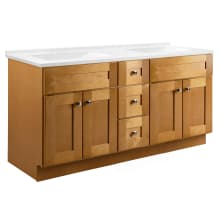 Brookings 61" Free Standing Double Basin Vanity Set with Cabinet and Cultured Marble Vanity Top
