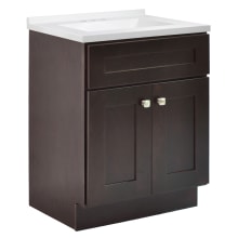Brookings 25" Free Standing Single Basin Vanity Set with Cabinet and Cultured Marble Vanity Top