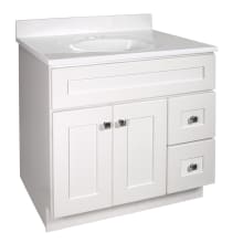 Brookings 37" Free Standing Single Basin Vanity Set with Cabinet and Cultured Marble Vanity Top