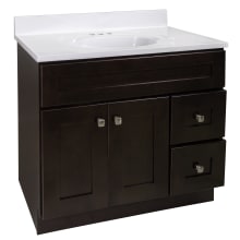 Brookings 37" Free Standing Single Basin Vanity Set with Cabinet and Cultured Marble Vanity Top