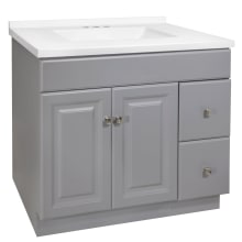 Wyndham 37" Free Standing Single Basin Vanity Set with Cabinet and Cultured Marble Vanity Top