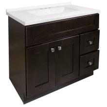 Brookings 37" Free Standing Single Basin Vanity Set with Cabinet and Cultured Marble Vanity Top