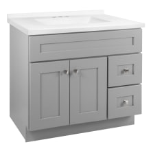 Brookings 37" Free Standing Single Basin Vanity Set with Cabinet and Cultured Marble Vanity Top