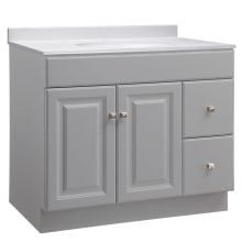 Wyndham 37" Free Standing Single Basin Vanity Set with Cabinet and Cultured Marble Vanity Top