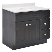 Brookings 37" Free Standing Single Basin Vanity Set with Cabinet and Cultured Marble Vanity Top