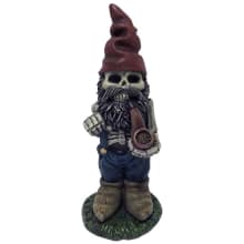 19 Inch Tall Skeleton Gnome Man with Pipe Lawn Decoration
