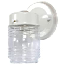 Jelly Jar 8" Tall Outdoor Wall Sconce with Fluted Glass Shade