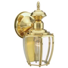 Jackson 10" Tall Outdoor Solid Brass Wall Sconce with Clear Glass Shade