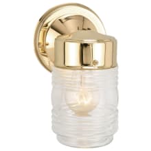 Jelly Jar 8" Tall Outdoor Wall Sconce with Ribbed Glass