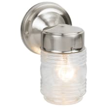Jelly Jar 8" Tall Outdoor Wall Sconce with Ribbed Glass Shade