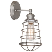 Ajax 13" Tall Bathroom Sconce with Galvanized Steel Cage