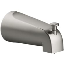 Wall Mounted Tub Spout with Threaded Connection and Integrated Diverter