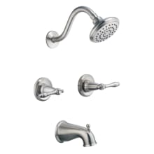 Oakmont Tub and Shower Trim Package with Single Function Shower Head and Tub Spout