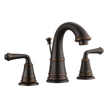 Double Handle Widespread Bathroom Faucet with Metal Lever Handles from the Eden Collection