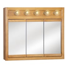 Richland 36" Framed Triple Door Mirrored Medicine Cabinet with 5 Lights