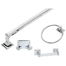 Millbridge 4 Piece Accessory Kit with 24" Towel Bar, Tissue Holder, Double Robe Hook, and Towel Ring