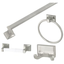 Bathroom Accessory Set with 24" Towel Bar, Towel Ring, Toilet Paper Holder, and Robe Hook