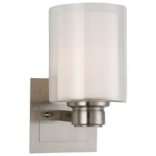 Oslo 10" Tall Wall Sconce with Clear Glass and Frosted Glass Shade
