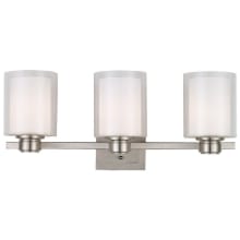 Oslo 3 Light 10" Tall Wall Sconce with Clear Glass and Frosted Glass Shades