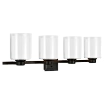 Oslo 4 Light 10" Tall Wall Sconce with Clear Glass and Frosted Glass Shades