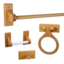 Bathroom Accessory Set with 24" Towel Bar, Towel Ring, Toilet Paper Holder, and Robe Hook