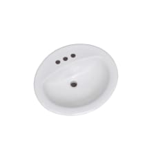 20" Oval Ceramic Drop-In Bathroom Sink