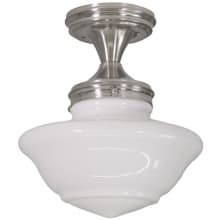 9" Wide Semi-Flush Ceiling Fixture with Frosted Glass Shade