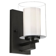 Impala 10" Tall Bathroom Sconce with Clear Glass and Frosted Glass Shade